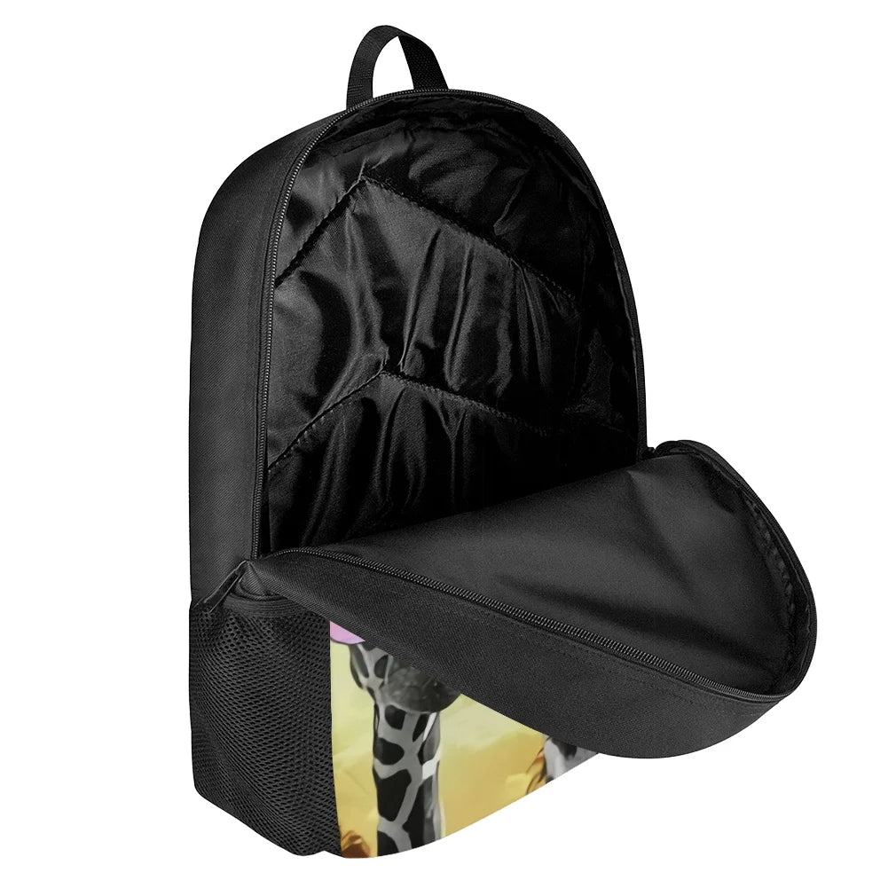 Funny Giraffe Animal School Bags for Kids Boy Girl Large Capacity Rucksack