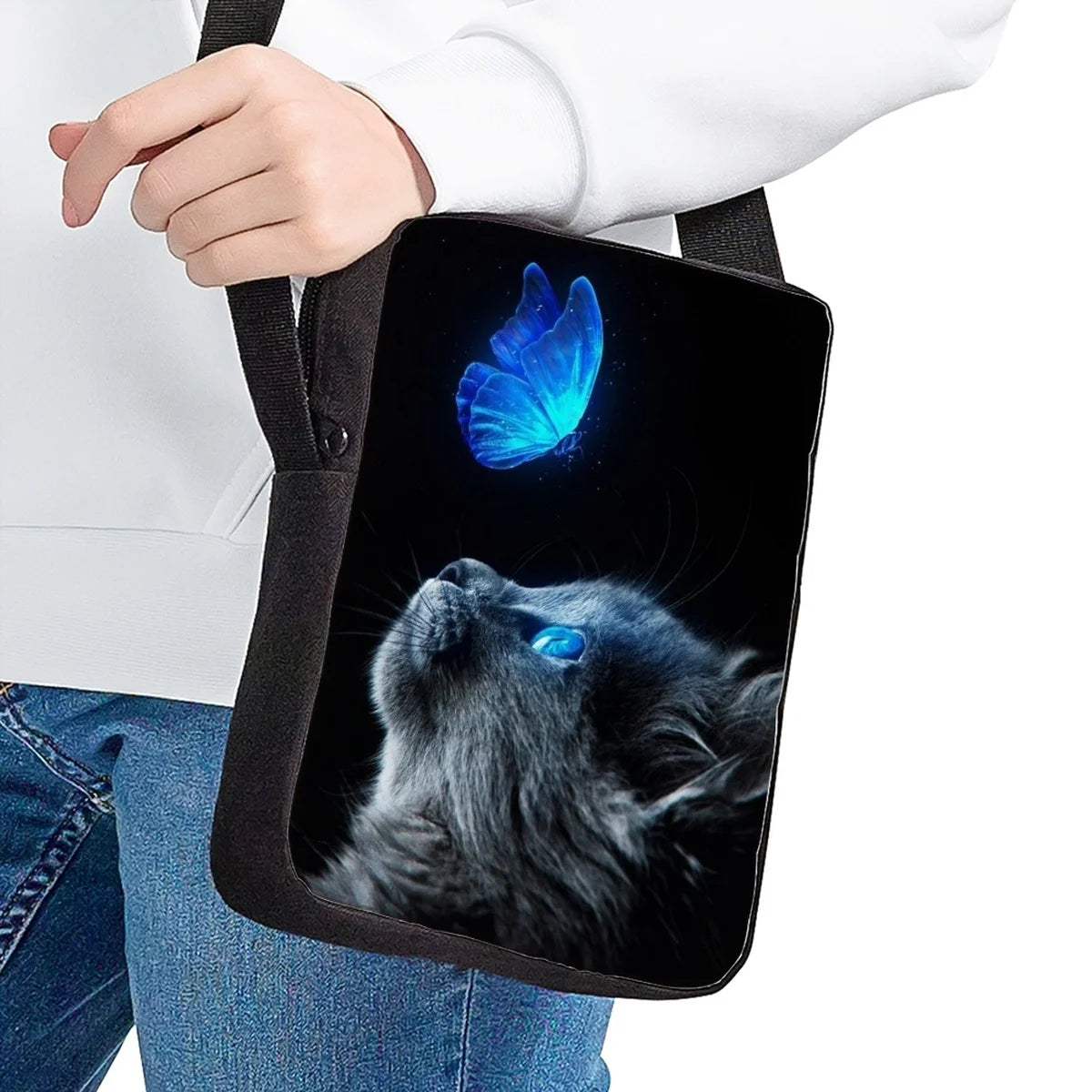 Kitten Pattern Schoolbag Crossbody Bag for Kids