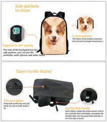 Jackherelook Puppy Pattern 3D Printing School Bag for Boys and Girls