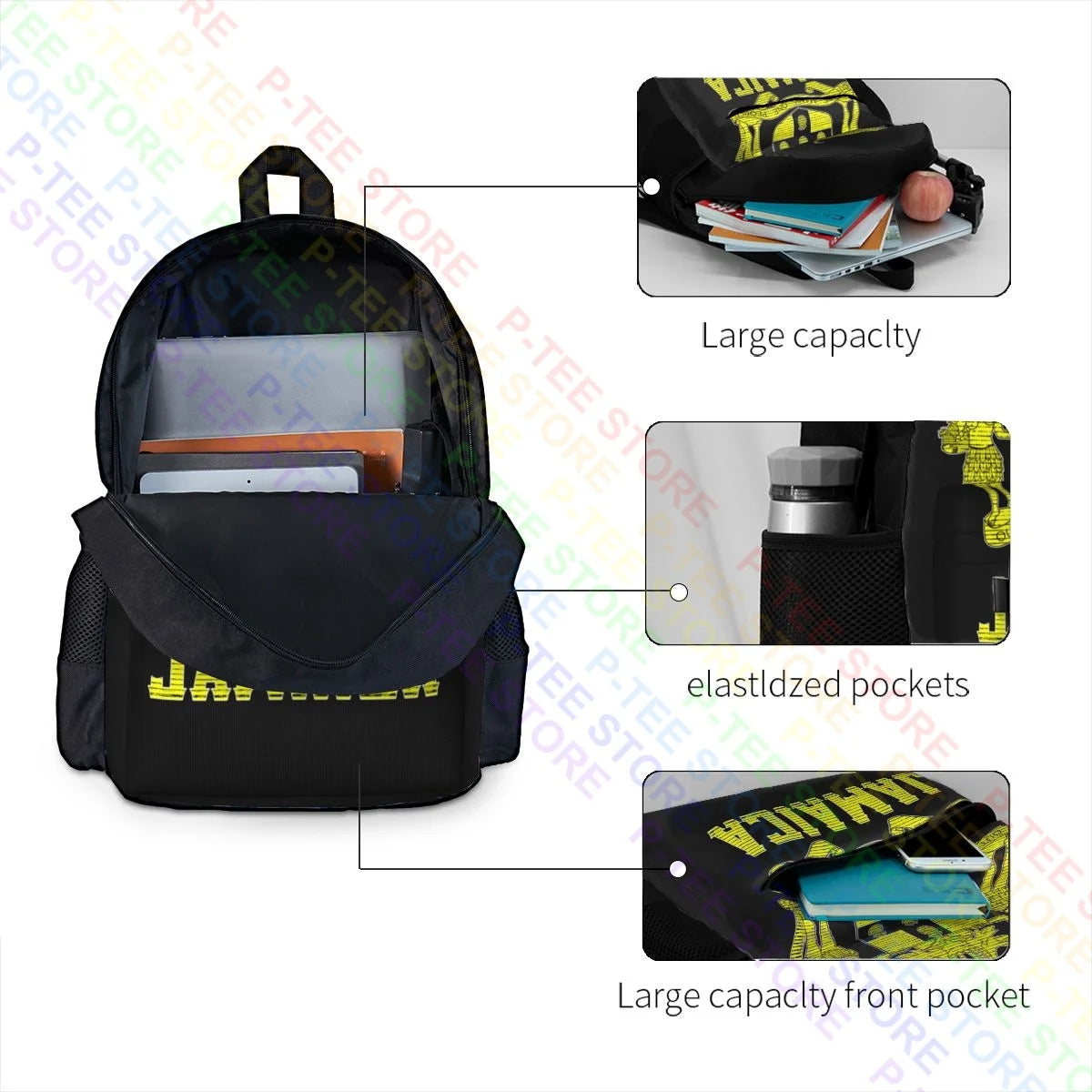Jamaica Coat Of Arms Distressed Backpack