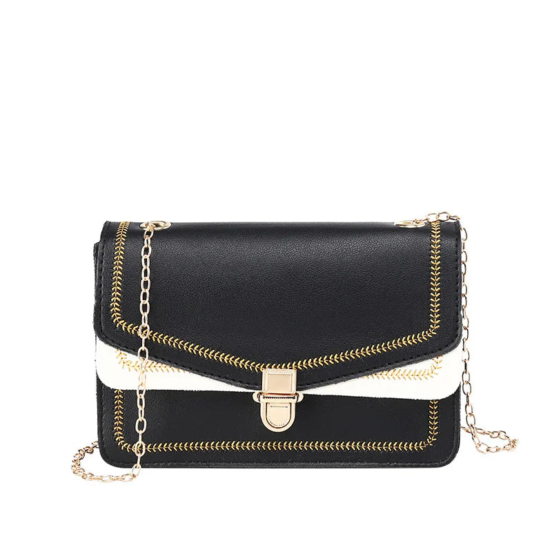 Embroidered Small Square Shoulder Messenger Bag for Women