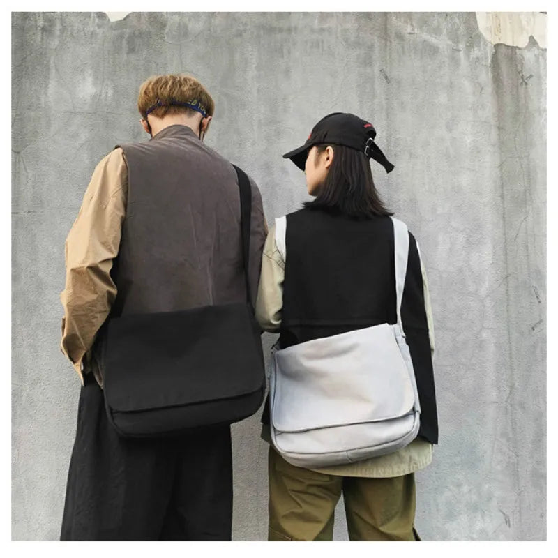 Japanese Cotton Cloth Big Lady Satchels Unisex Cross Body Bag