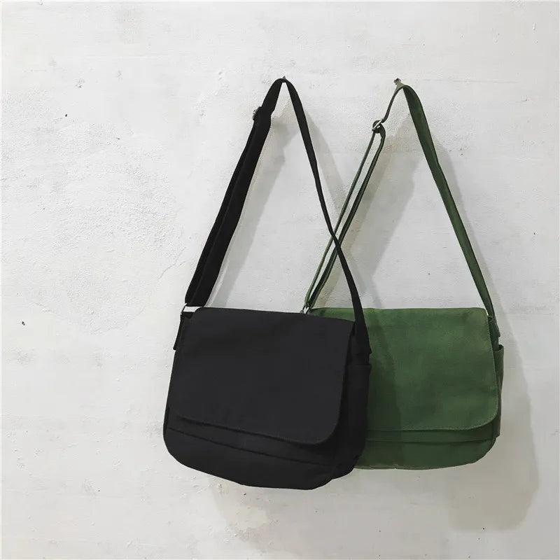 Japanese Cotton Cloth Big Lady Satchels Unisex Cross Body Bag