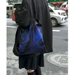Japanese Abstract Artist One Shoulder Bag Canvas Summer Crossbody Bags