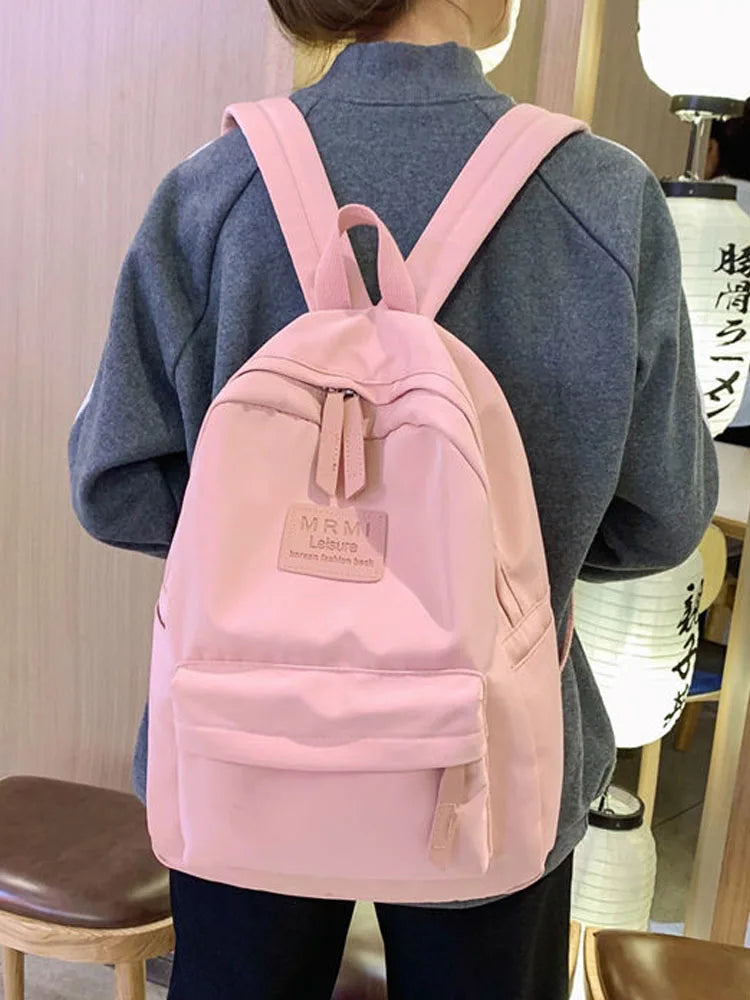 Japanese Waterproof Backpack Women Solid Large-Capacity