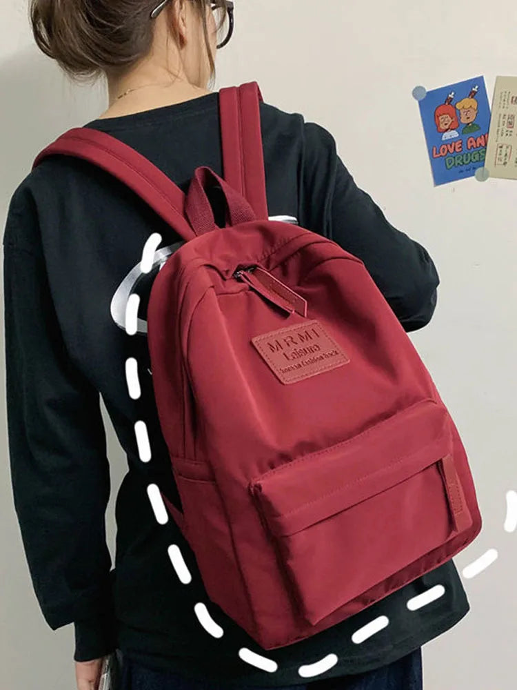 Japanese Waterproof Backpack Women Solid Large-Capacity