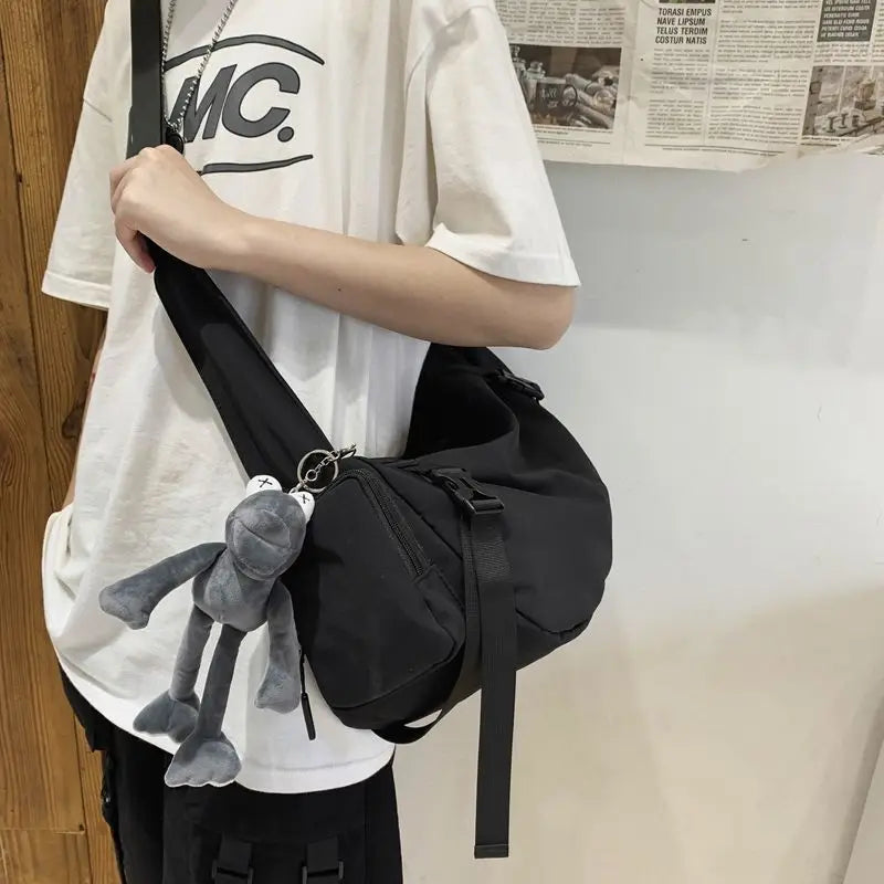 Japanese Functional Nylon Sling Bag Large Capacity Shoulder Handbag