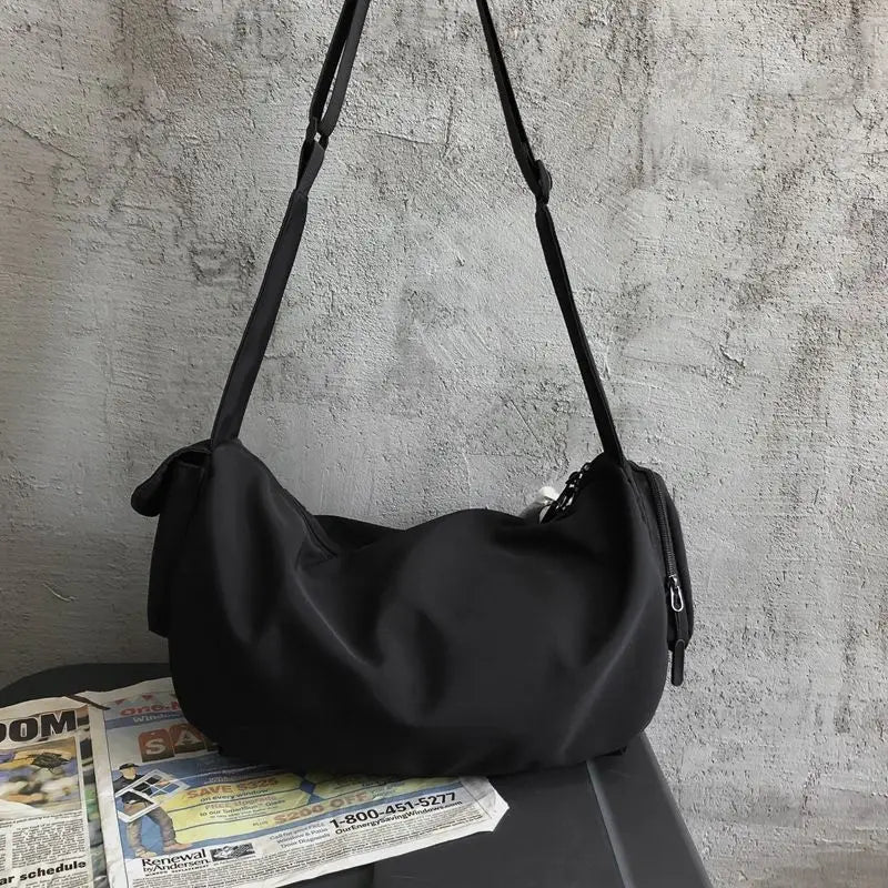 Japanese Functional Nylon Sling Bag Large Capacity Shoulder Handbag