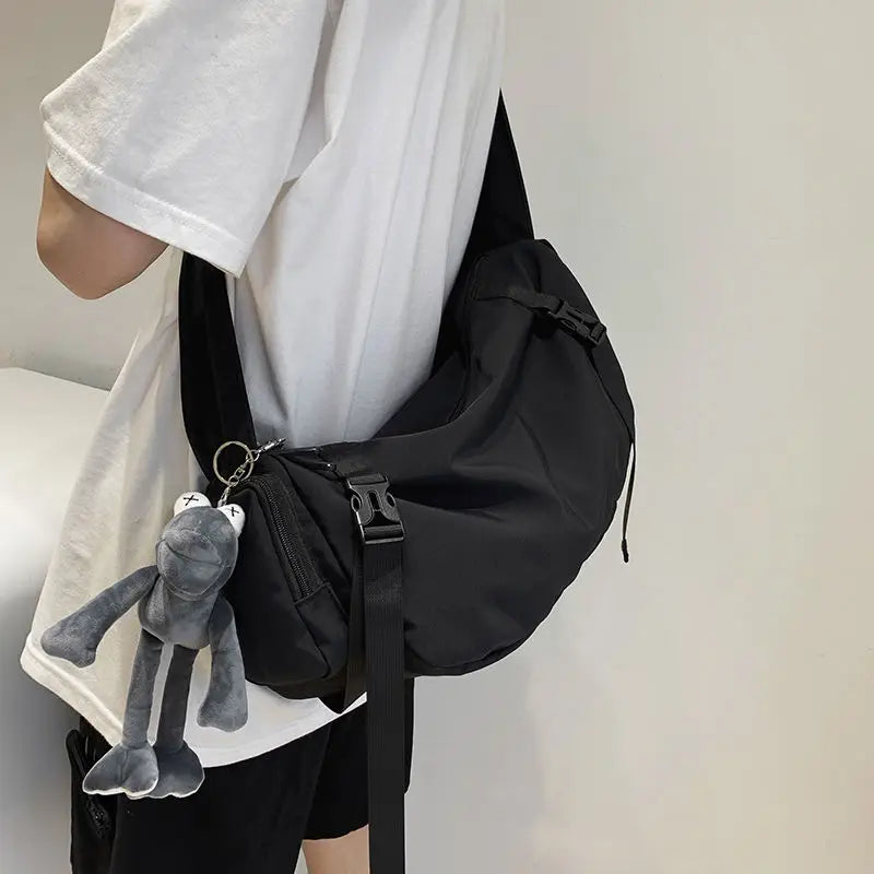 Japanese Functional Nylon Sling Bag Large Capacity Shoulder Handbag