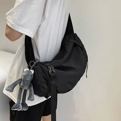Japanese Functional Nylon Sling Bag Large Capacity Shoulder Handbag