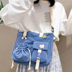 Japanese Harajuku Girls Crossbody Bag Student Bookbag Large Capacity Handbag