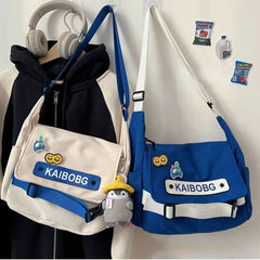 Japanese Harajuku Large Messenger Bag Retro Crossbody Shoulder Bag