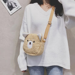 Japanese Style Plush Shoulder Bag for Women