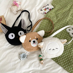 Japanese Style Plush Shoulder Bag for Women