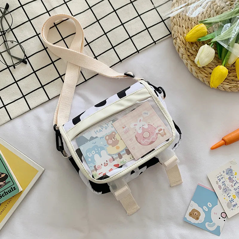 Japanese Style Small Packs Women Transparent Pocket Summer Nylon Crossbody Bags