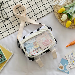 Japanese Style Small Packs Women Transparent Pocket Summer Nylon Crossbody Bags