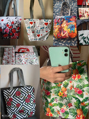 Japanese Style Ukiyoe Print Shoulder Bag Whale Tote