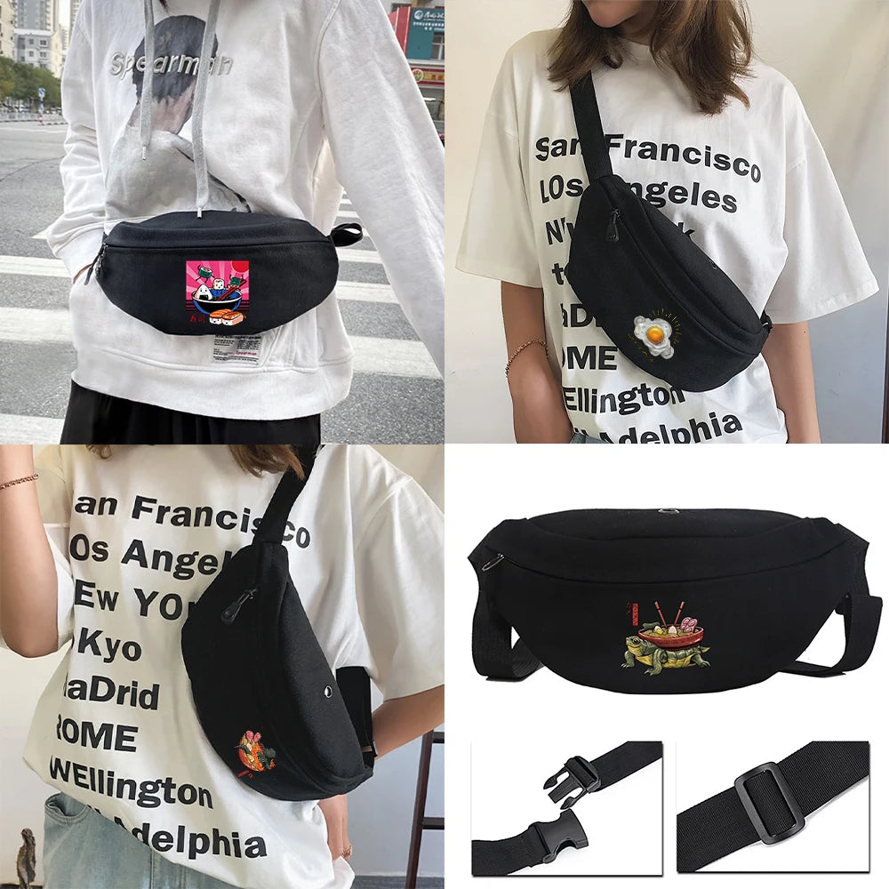 Japanese Tide Unisex Shoulder Bag Multifunctional Chest Bag Fitness Animation Pr