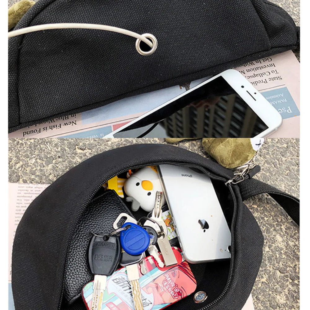Japanese Anime Print Unisex Shoulder Bag Fitness Waist Chest Messenger Bag