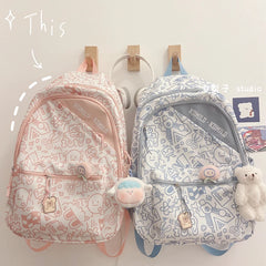Harajuku Graffiti Backpack for Junior Students with Large Capacity