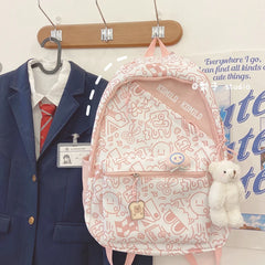 Harajuku Graffiti Backpack for Junior Students with Large Capacity