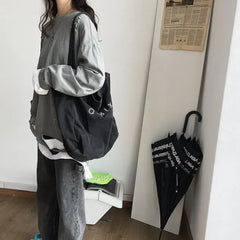 Japanese Youth Denim Canvas Bag Large Capacity Messenger Bag