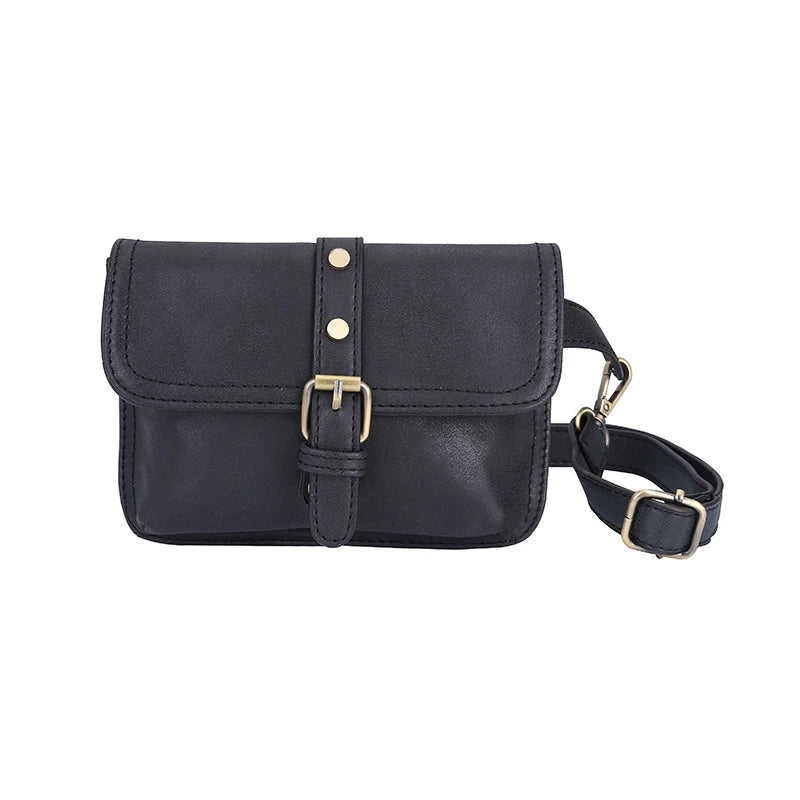 Vintage Style Leather Waist Bag Fanny Pack Pouch Belt
