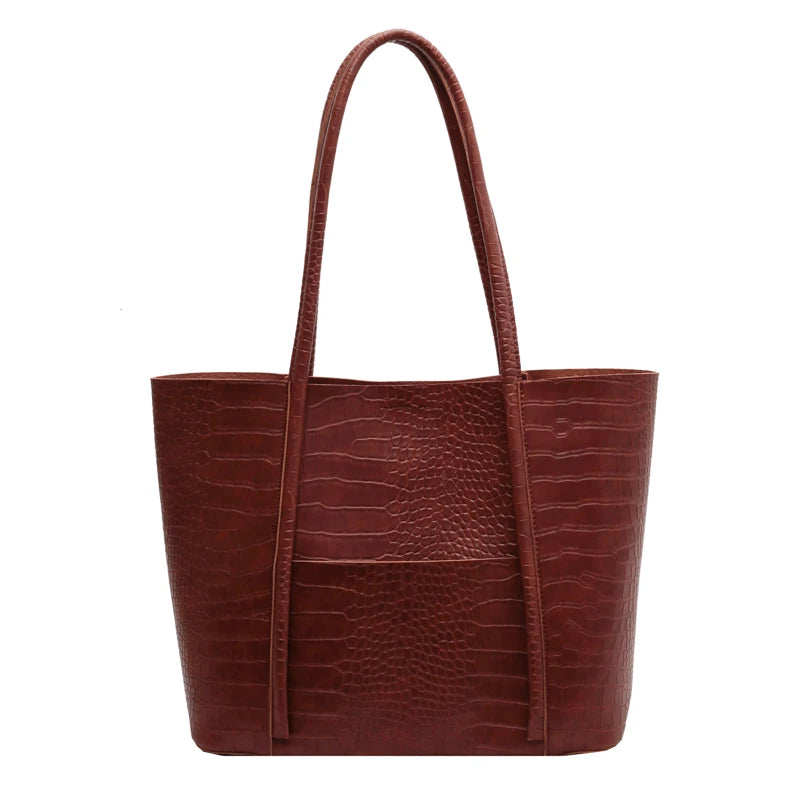 Large PU Leather Shoulder Bag for Women Winter Female Handbags
