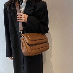 Vintage Leather Crossbody Bag for Women Small Travel Flap Bag