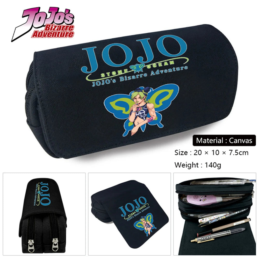 JoJo's Bizarre Adventure Canvas Pencil Case Travel Cosmetic Bag