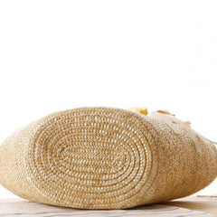 Boho Flowers Women Straw Bag Large Capacity Beach Tote