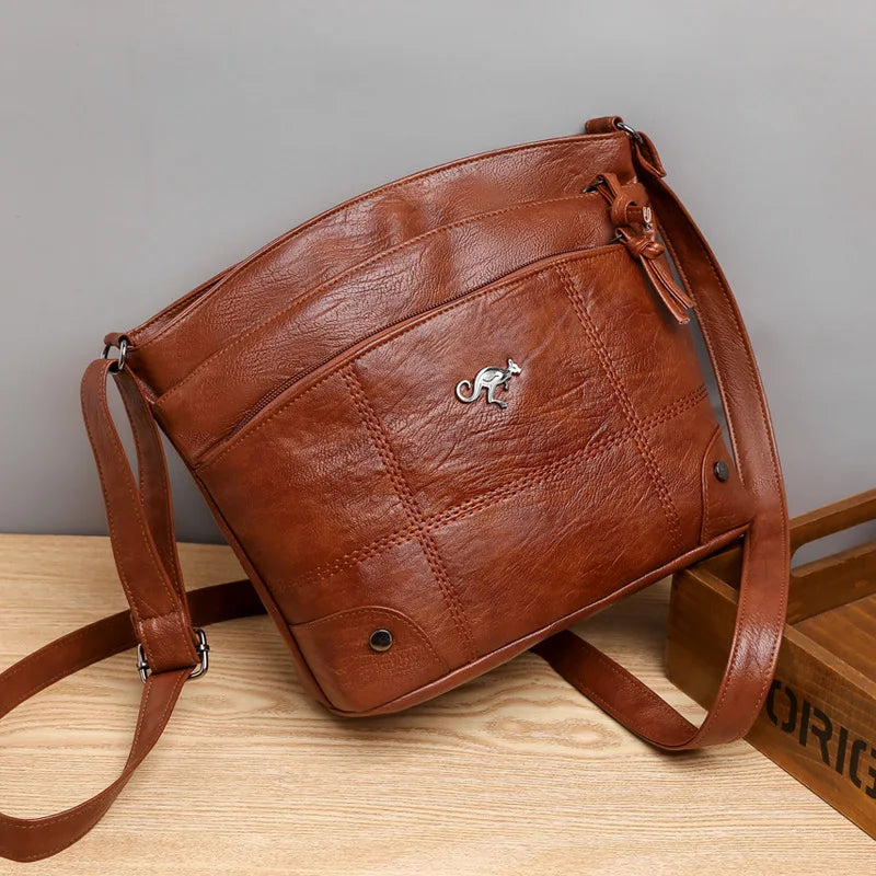 Soft Leather Shoulder Bag Women Large Capacity Crossbody Bags