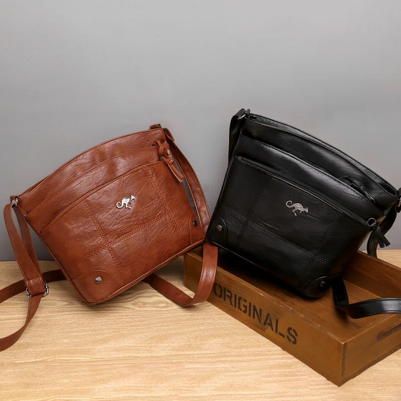 Soft Leather Shoulder Bag Women Large Capacity Crossbody Bags