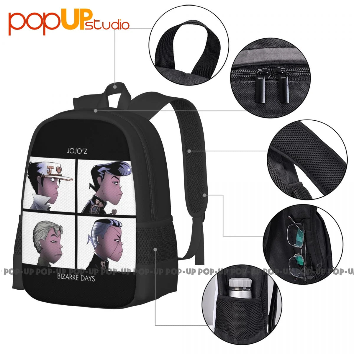 Jojo'S Bizarre Adventure Demon Days Parody Backpack Large Capacity
