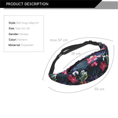 Women Fanny Pack 3D Printing Waist Bag for Traveling