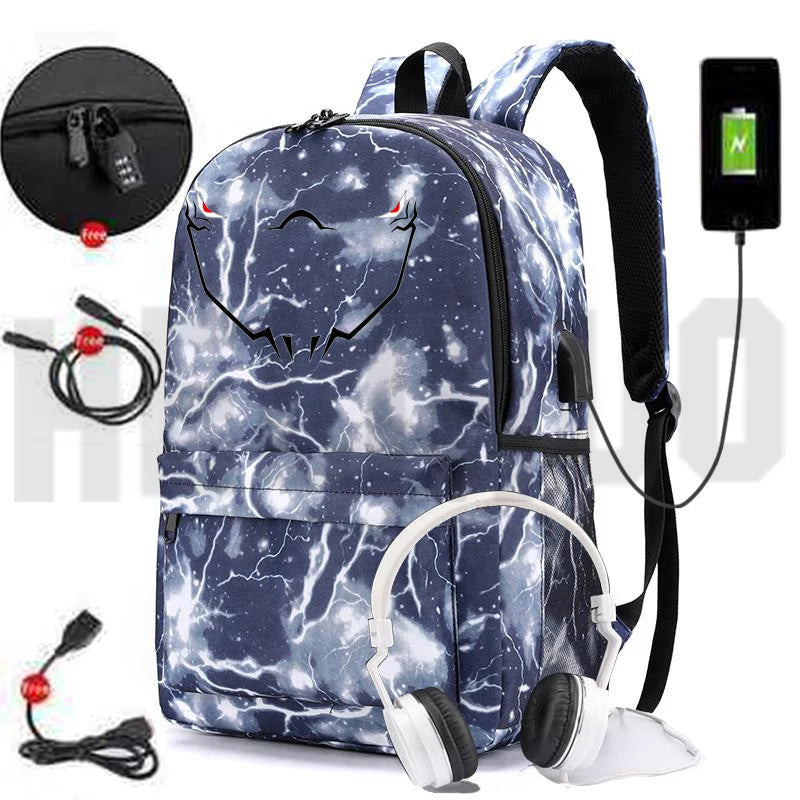 Jujutsu Kaisen High Backpack Yuji Itadori USB Charging Bag SchoolBags