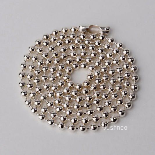 Solid 925 Sterling Silver Ball Chain Necklace 16-36inch