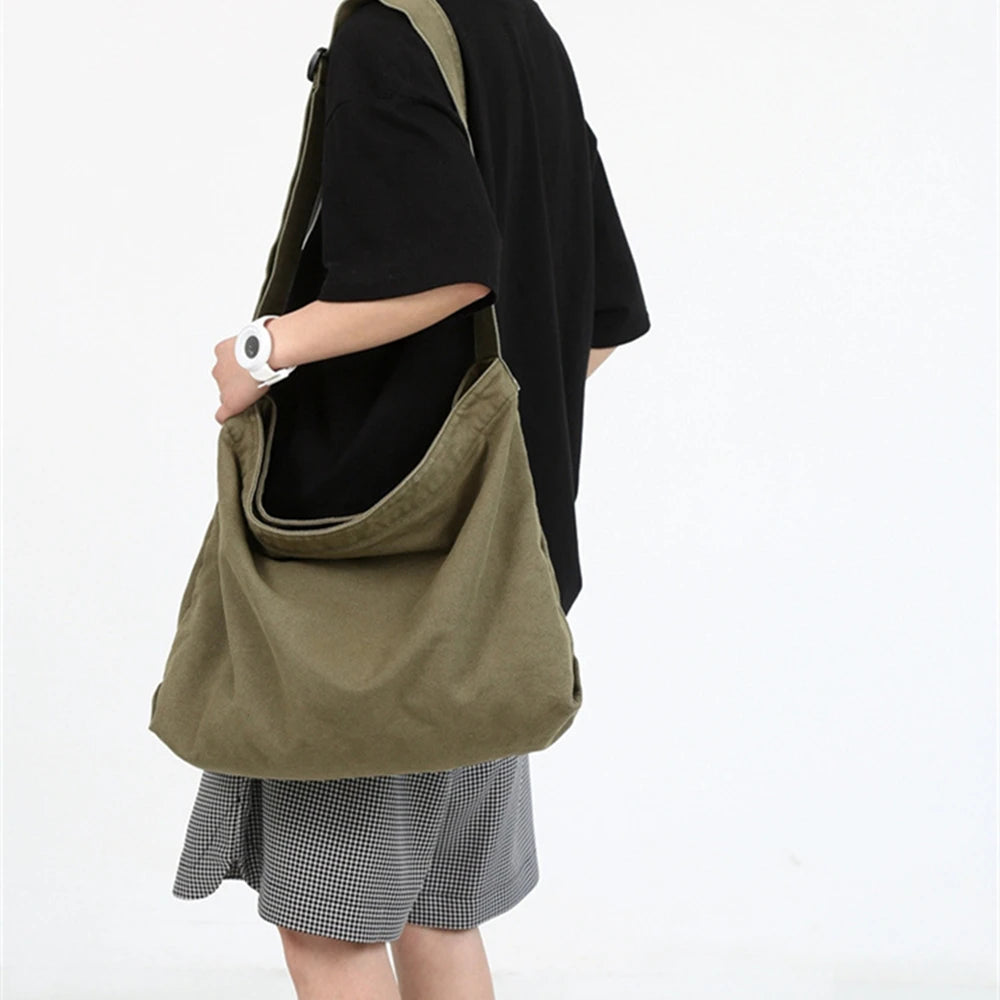 Women's Large Canvas Shoulder Bag Crossbody School Travel Purse