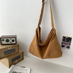 Women's Large Canvas Shoulder Bag Crossbody School Travel Purse