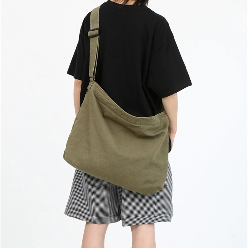 Women's Large Canvas Shoulder Bag Crossbody School Travel Purse