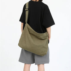 Women's Large Canvas Shoulder Bag Crossbody School Travel Purse