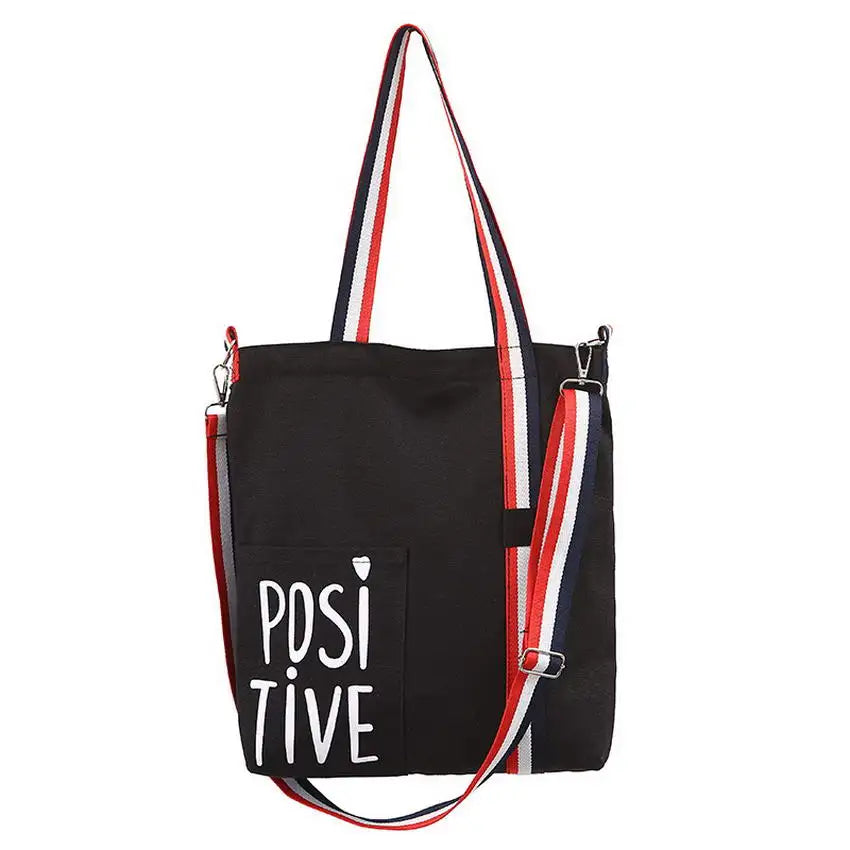 Girl Letter Canvas Tote School Shoulder Bag Purse Crossbody Bag