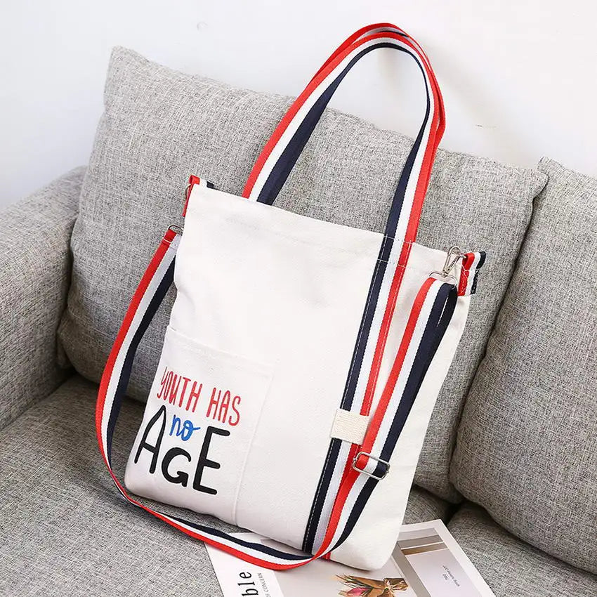 Girl Letter Canvas Tote School Shoulder Bag Purse Crossbody Bag