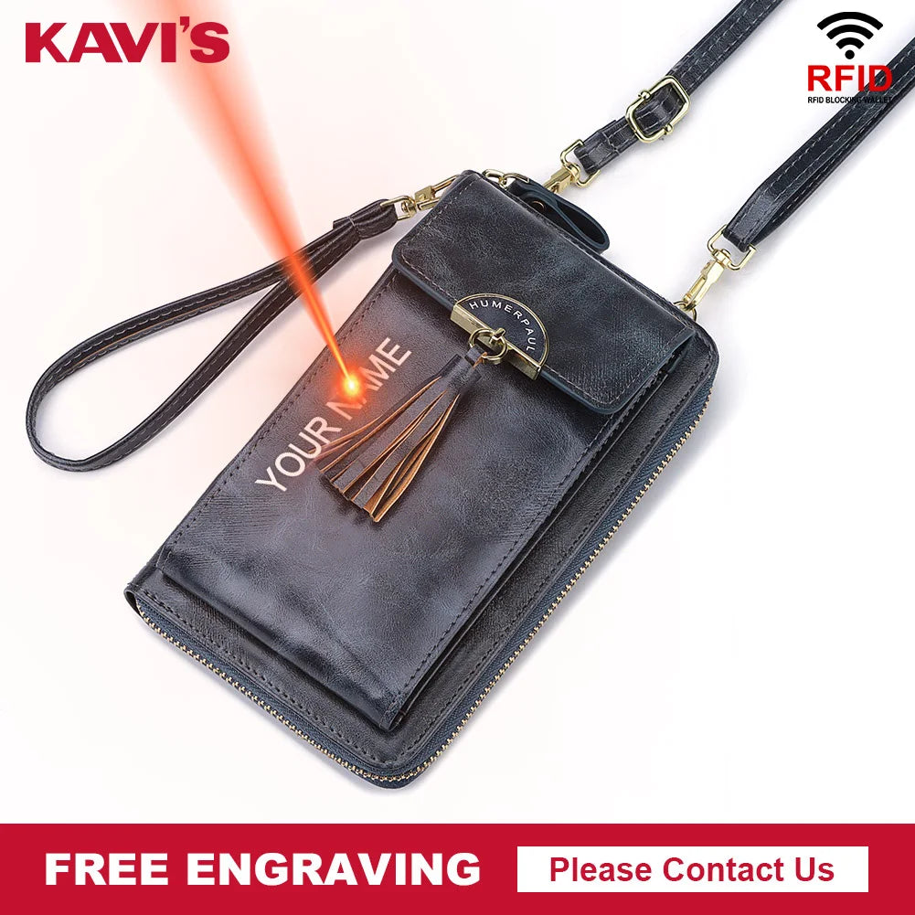 Engraved Mini Crossbody Shoulder Bag Women Cell Phone Pocket Lady Purse Clutch