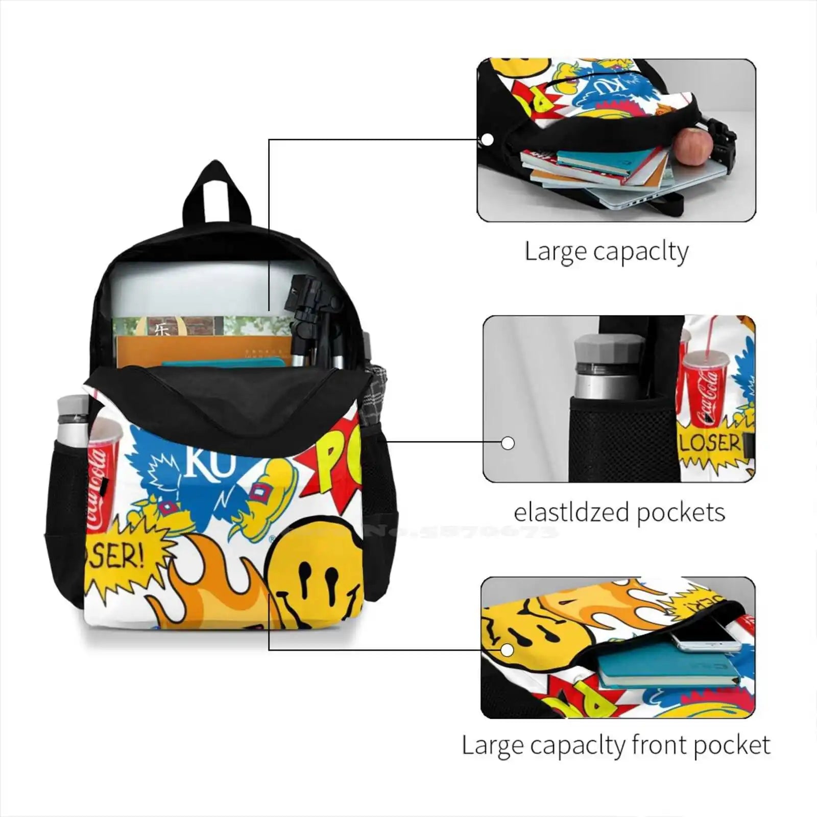Kansas Collage Arrivals Satchel Schoolbag Backpack