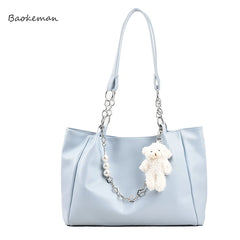 Kawii Leather Large Capacity Handbag Women Casual Tote Shopper