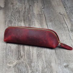 Vintage Leather Key Pouch Zipper Keychain Bag