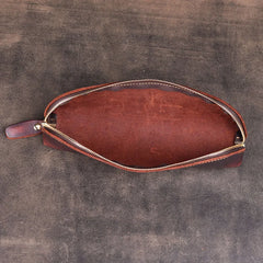 Vintage Leather Key Pouch Zipper Keychain Bag