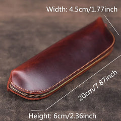 Vintage Leather Key Pouch Zipper Keychain Bag
