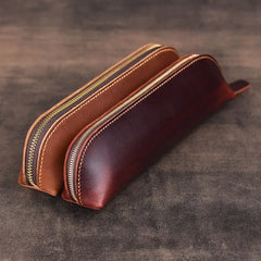 Vintage Leather Key Pouch Zipper Keychain Bag